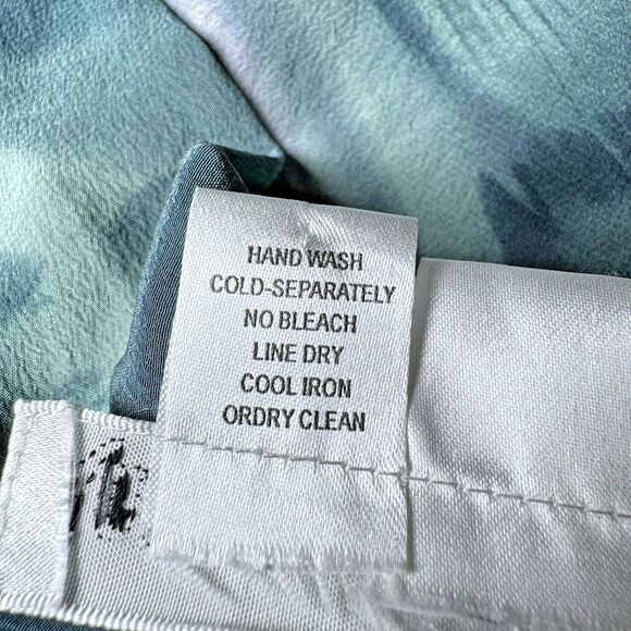 Aliki Yamani Creations Silk Cardigan Womens 2X Open Front Sheer Green Abstract - Picture 10 of 10